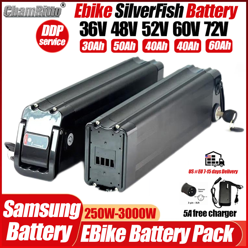 Electric Bicycle Battery 72V 30Ah - Elektrikli Bisiklet 36v 48v 52v SilverFish