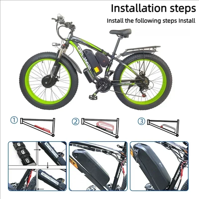 36-48-52V Motorlu Elektrikli D - Ebike Battery 48V 20Ah Hailong incelemesi ve fiyatı